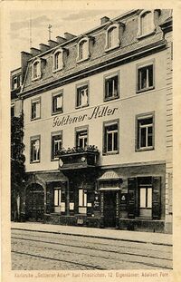 Gasthaus zum goldenen Adler, Karl-Friedrich-Straße 12, um 1925, Stadtarchiv Karlsruhe 8/PBS oXIVe 740.