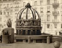 Der Krautkopfbrunnen um 1910, Stadtarchiv Karlsruhe 8/PBS oXIVb 30.