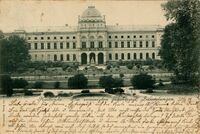 Sammlungsgebäude am Friedrichsplatz, Postkarte 1899, Stadtarchiv Karlsruhe 8/Alben 395/496.