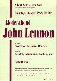 Veranstaltungsplakat der Deutsch-Amerikanischen Bibliothek im Albert-Schweitzer-Saal, Stadtarchiv Karlsruhe 8/PBS X 3120.