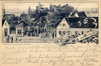 Postkarte mit einer Ansicht des Gasthauses Zum Badischen Hof, um 1900, Stadtarchiv Karlsruhe 8/PBS oXIIIa 577.