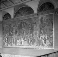 Fresko von Moritz von Schwind im Treppenhaus der Staatlichen Kunsthalle Karlsruhe, Foto 2. Januar 1974, Stadtarchiv Karlsruhe 8/BA Schlesiger A26/192/1/15.