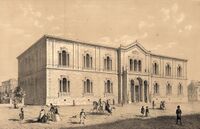 Kunsthalle, Staatliche - Le Musée à Carlsruhe, Lithographische Anstalt von J. Veith um 1860, Stadtarchiv Karlsruhe 8/PBS XIVa 541.