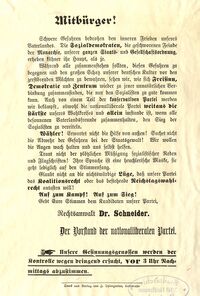 Wahlaufruf zur Reichstagswahl 1898, Stadtarchiv Karlsruhe 7/Nl Adolf Hoffmann V904.
