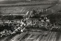 Luftansicht Hagsfelds vor der Zerstörung im Zweiten Weltkrieg, 5. Oktober 1926, Stadtarchiv Karlsruhe 8/PBS XIIIa 200.
