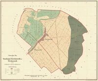 Gemarkungsplan der Straßendörfer Welschneureut und Teutschneureut zwischen Tiefgestade und Hardtwald, 1865, GLA Karlsruhe H-1 Nr. 1869.