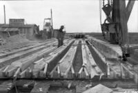 Verlegung der Alten Eckener-Brücke und der Alb durch die Firma Züblin, 3. Januar 1930, Stadtarchiv Karlsruhe 8/BA Bildstelle III 708.